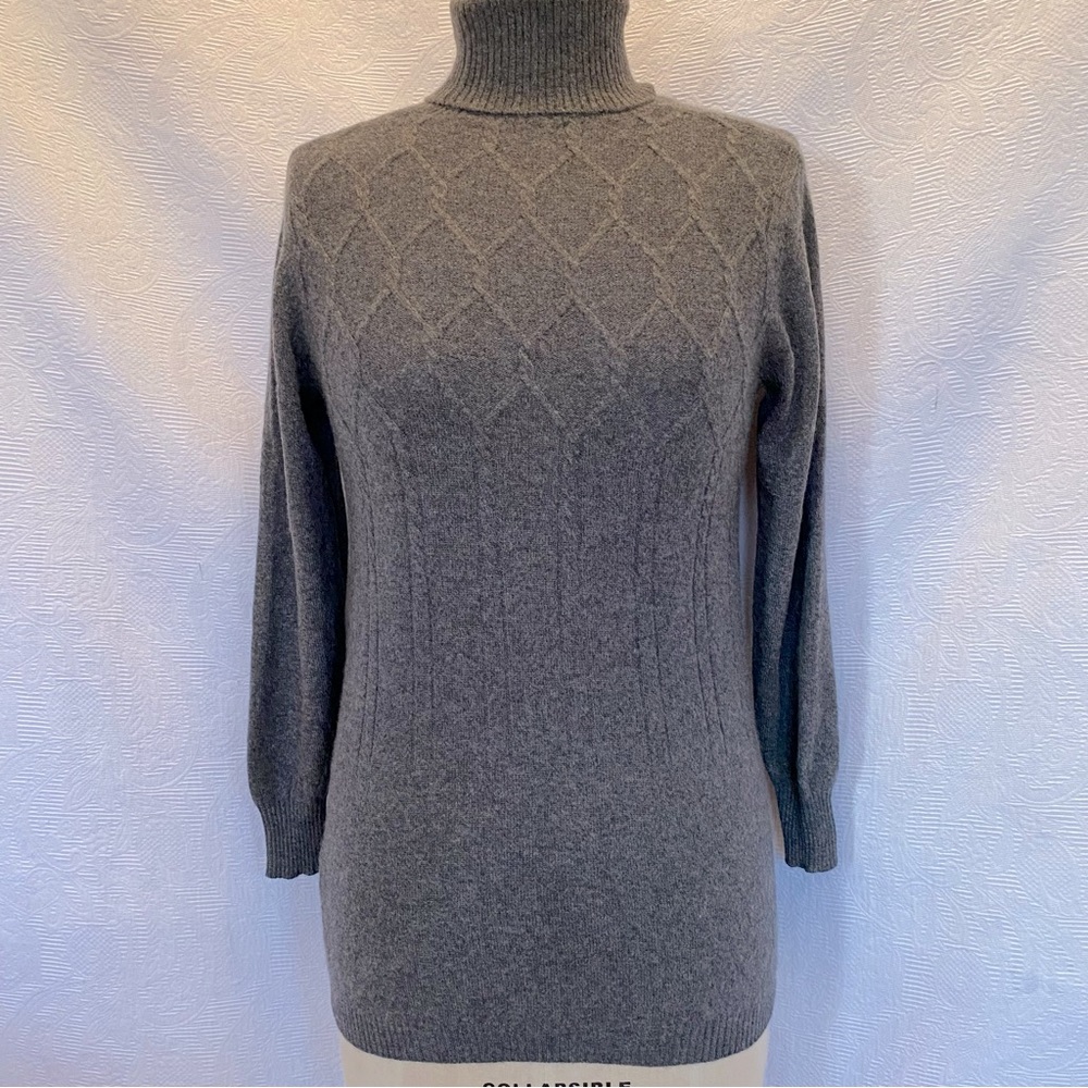 Pure cashmere grey melange turtleneck S/M